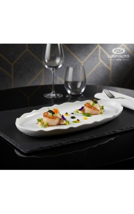 Bomboniera Matrimonio Vassoio in Porcellana Bianca Con Bordi Ondulati  Con Box