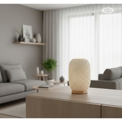 Lampada Led Porcellana Bianca intrecciata 3D Con Box