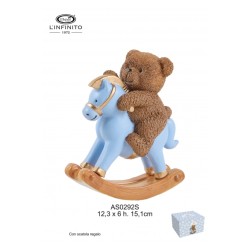 Bomboniera Battesimo Compleanno Scatola Portaconfetti Tonda Con Orsetto Teddy Brown Con Cuore Celeste e Corona Oro Con Box