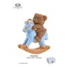 Bomboniera Battesimo Compleanno Scatola Portaconfetti Tonda Con Orsetto Teddy Brown Con Cuore Celeste e Corona Oro Con Box