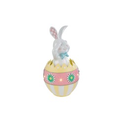 Coniglio Uovo Di Pasqua Resina Led 28x28xh.48CM