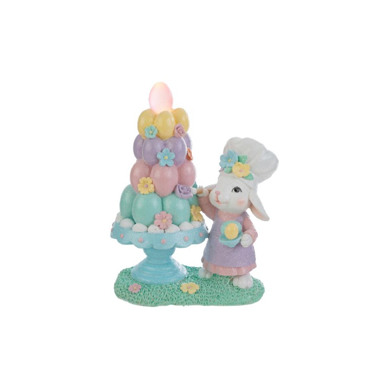 Bomboniera Coniglio Albero Pasqua Resina Led