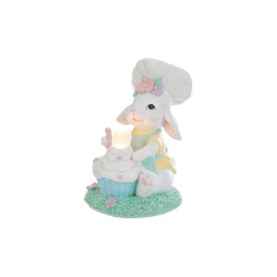 Bomboniera Coniglio Chef Pasqua Resina Led