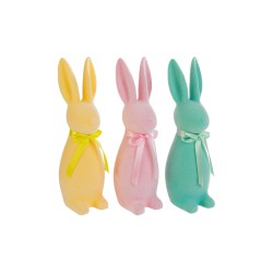 Bomboniera Battesimo Compleanno Coniglio Plastica Floccato 3 Colori Assortiti