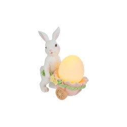 Bomboniera Battesimo Compleanno Coniglio Pasqua Resina Con Uovo Led