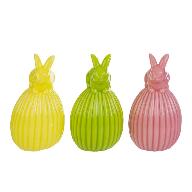 Bomboniera Battesimo Compleanno Candela Uovo Coniglio 3 Colori Assortiti 5xh.11CM