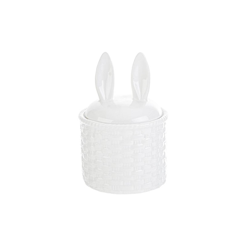 Bomboniera Battesimo Compleanno Scatola Coniglietto Ceramica Pasqua Bianco