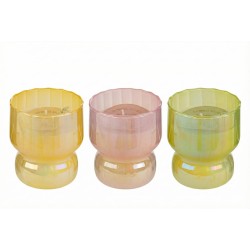 Bomboniera Matrimonio Compleanno Vaso Vetro Candela Profumata Fiocco 4 Colori Assortiti Con Shopper