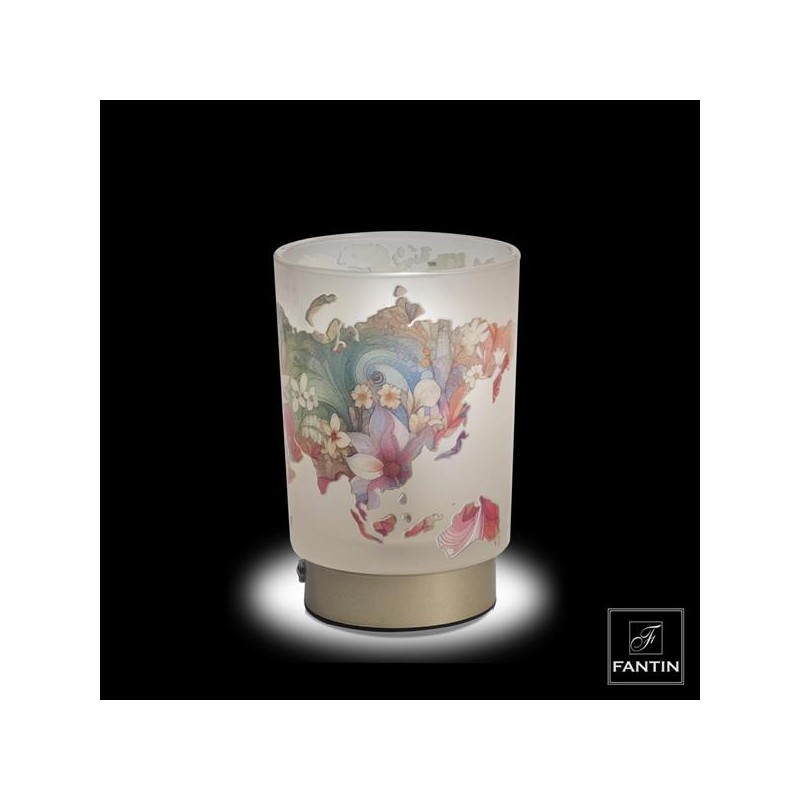 Bomboniera Matrimonio Comunione Lampada Vetro Planisfero Ricaricabile H.15,5 Cm Con Box Fantin