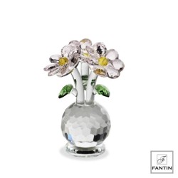 Bomboniera Matrimonio Comunione Fiore Cristallo Rosa Con Box Fantin