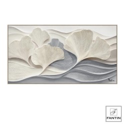 QUADRO CON CORNICE ONDE DI GINKGO CM. 150X80 Fantin Argenti