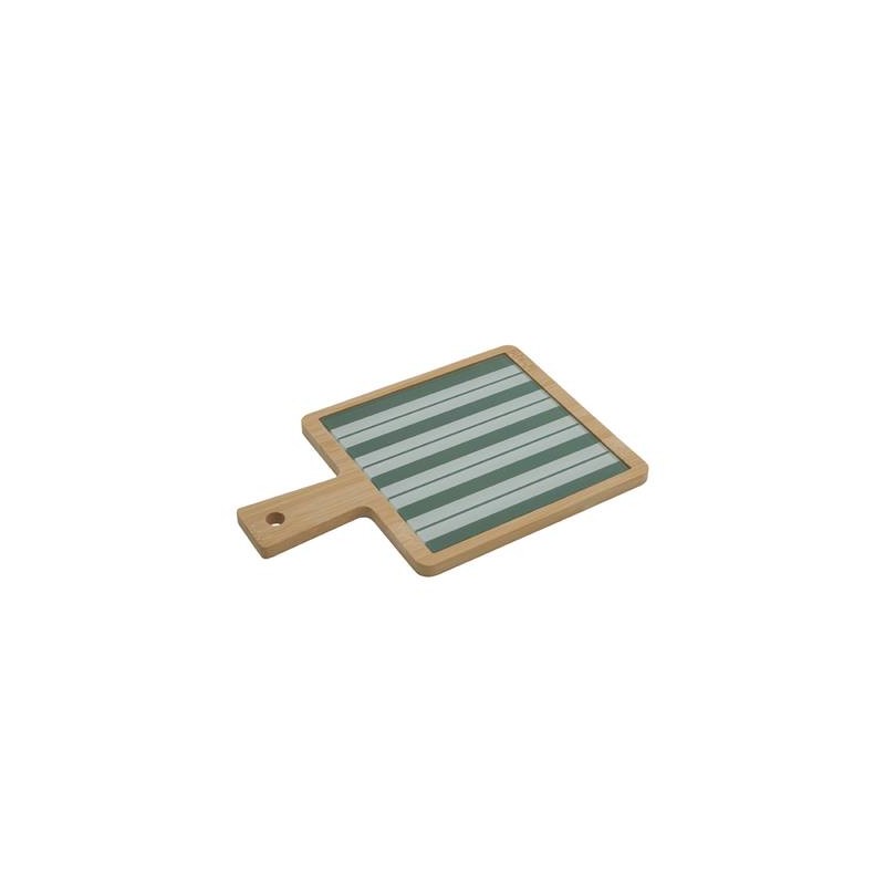 Bomboniera Matrimonio Tagliere Sottopentola Bamboo e Ceramica Decorata