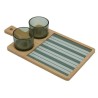 Bomboniera Matrimonio Set 2 Bicchierini e Vassoio Bamboo e Ceramica Decorato