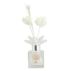 Bomboniera Matrimonio Compleanno Comunione Profumatore Diffusore 100 ml Albero Della Vita Con Fiore in Cristallo