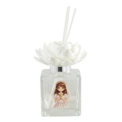 Bomboniera Comunione Profumatore Diffusore 100 ml Bimba Comunione Con Fiore Peonia 3D