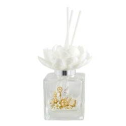 Bomboniera Cresima Profumatore Diffusore 100 ml Cresima Con Fiore Peonia 3D