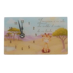 Bomboniera Battesimo Compleanno Orologio Rettangolare Con Giraffa