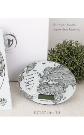 Bilancia Mondo in Vetro Decorata con Box