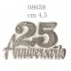 Gessetto Decorativo Anniversario 25 argento 4,5 cm