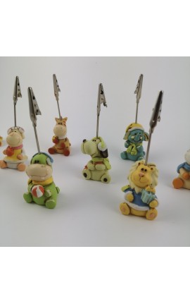 Animaletti in Resina Colorata con Clip 12 Ass.