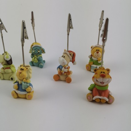 Animaletti in Resina Colorata con Clip 12 Ass.