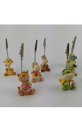 Animaletti in Resina Colorata con Clip 12 Ass.