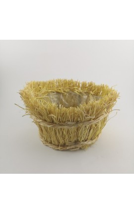 Cestino in Rafia Colorata Giallo