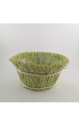 Cestino in Rafia Colorata Verde