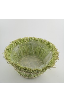 Cestino in Rafia Colorata Verde