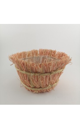 Cestino in Rafia Colorata Rosa