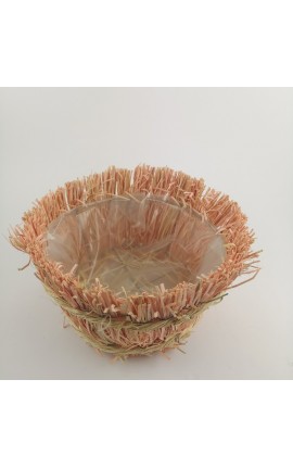 Cestino in Rafia Colorata Rosa