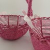Set 2 Cestini Tondi In Ferro e Carta Fucsia
