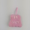 Sacchetto Portaconfetti in TNT Vestina a quadretti Rosa Baby
