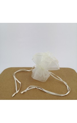 10 Sacchettini Portaconfetti in Organza Bianco