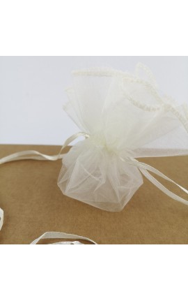 Sacchetto Portaconfetti in Organza Bianco