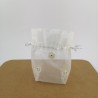 Sacchetto Portaconfetti in Tulle Bianco con Fiorelloni