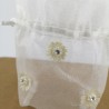 Sacchetto Portaconfetti in Tulle Bianco con Fiorelloni