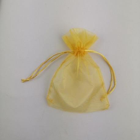 10 Sacchettini Portaconfetti in Organza Biano/Oro/Rosso