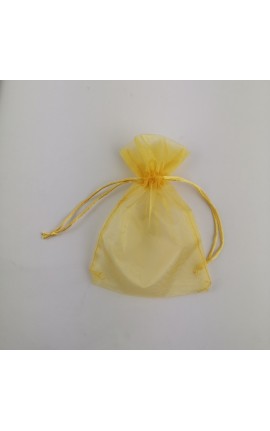 10 Sacchettini Portaconfetti in Organza Biano/Oro/Rosso