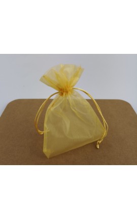 10 Sacchettini Portaconfetti in Organza Biano/Oro/Rosso