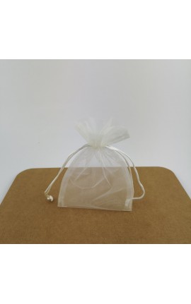 10 Sacchettini Portaconfetti in Organza Biano/Oro/Rosso