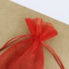 10 Sacchettini Portaconfetti in Organza Biano/Oro/Rosso
