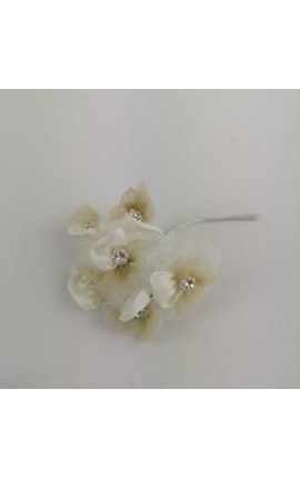Mazzetto da 6 Rose Bianche con Strass Accessorio Decorativo