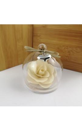 Sfera in vetro con Fiore e Acc. Cuore