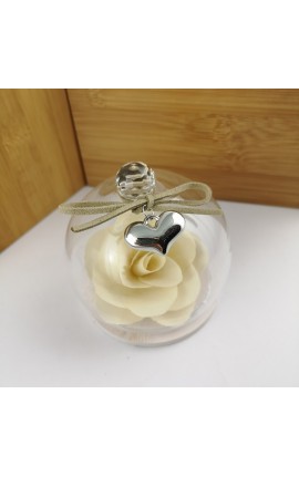 Sfera in vetro con Fiore e Acc. Cuore