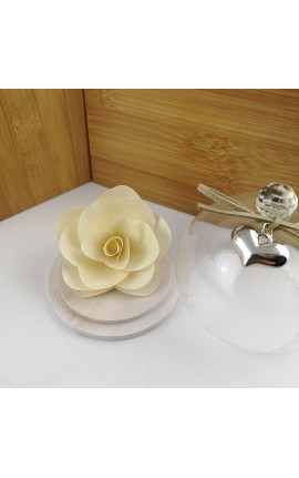 Sfera in vetro con Fiore e Acc. Cuore