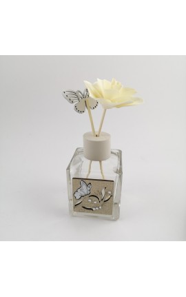 Profumatore in Vetro con Fiore e Dettagli in Legno
