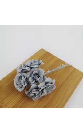 Mazzetto da 6 Rose Grigie Accessorio Decorativo