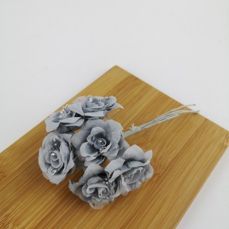 Mazzetto da 6 Rose Grigie Accessorio Decorativo