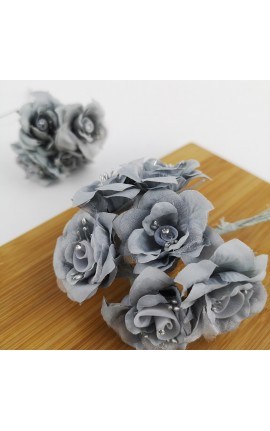 Mazzetto da 6 Rose Grigie Accessorio Decorativo